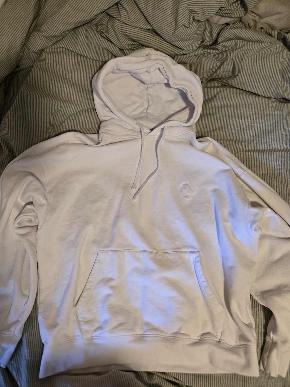 OVO White Pullover Hoodie with Subtle Logo